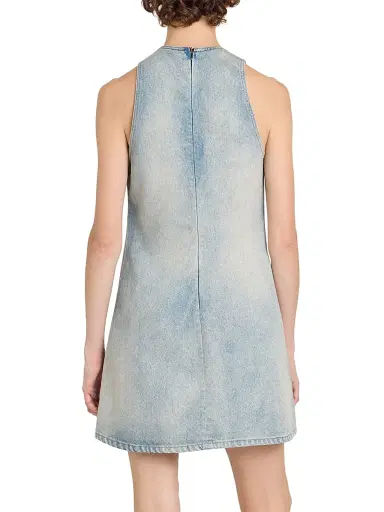 Courrèges Women's Exposed-Seam Denim Minidress - Denim Bleu Delave | Thumbnail 5 Courrèges Women's Exposed-Seam Denim Minidress - Denim Bleu Delave | Thumbnail 5