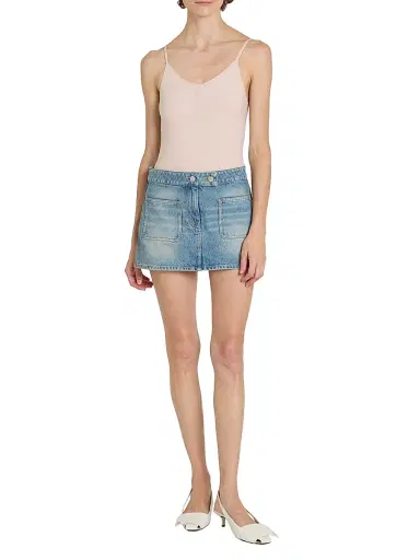 Courrèges Women's Denim Miniskirt - Denim Bleu Delave | Thumbnail 2 Courrèges Women's Denim Miniskirt - Denim Bleu Delave | Thumbnail 2