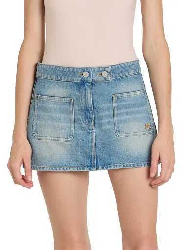 Courrèges Women's Denim Miniskirt - Denim Bleu Delave | Thumbnail 3 Courrèges Women's Denim Miniskirt - Denim Bleu Delave | Thumbnail 3