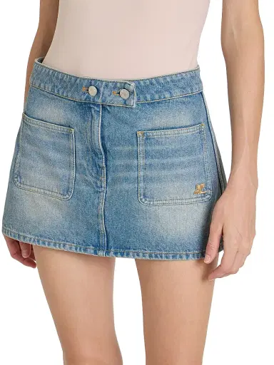Courrèges Women's Denim Miniskirt - Denim Bleu Delave | Thumbnail 6 Courrèges Women's Denim Miniskirt - Denim Bleu Delave | Thumbnail 6