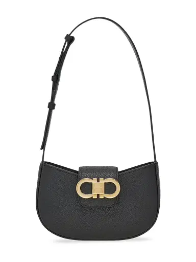 FERRAGAMO Women's Gabry Leather Shoulder Bag - Nero | Thumbnail 1 FERRAGAMO Women's Gabry Leather Shoulder Bag - Nero | Thumbnail 1