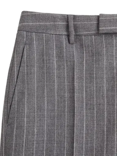 Valentino Garavani Men's Wool Pinstripe Trousers - Grey | Thumbnail 5 Valentino Garavani Men's Wool Pinstripe Trousers - Grey | Thumbnail 5