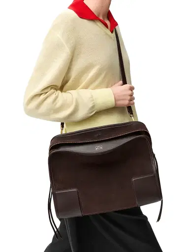 Loewe Women's Amazone Suede Top Handle Bag - Dark Chestnut | Thumbnail 2 Loewe Women's Amazone Suede Top Handle Bag - Dark Chestnut | Thumbnail 2