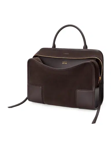 Loewe Women's Amazone Suede Top Handle Bag - Dark Chestnut | Thumbnail 5 Loewe Women's Amazone Suede Top Handle Bag - Dark Chestnut | Thumbnail 5