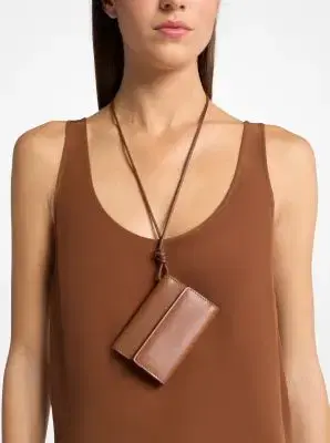 Michael Kors Collection Leather Card Holder Necklace | Thumbnail 8 Michael Kors Collection Leather Card Holder Necklace | Thumbnail 8