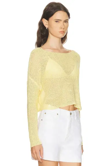 Enza Costa Linen Open Knit Bateau Sweater | Thumbnail 2 Enza Costa Linen Open Knit Bateau Sweater | Thumbnail 2