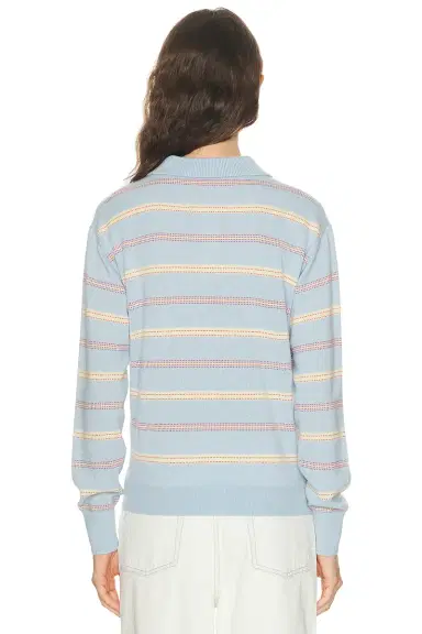 Guest In Residence Collegiate Stripe Polo Sweater | Thumbnail 3 Guest In Residence Collegiate Stripe Polo Sweater | Thumbnail 3