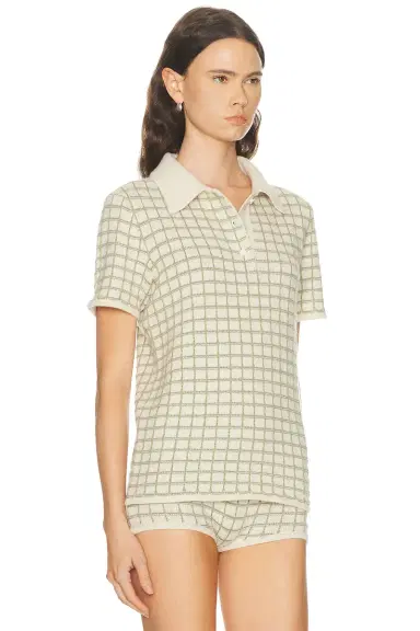 The Elder Statesman Ida Checkered Polo Shirt | Thumbnail 2 The Elder Statesman Ida Checkered Polo Shirt | Thumbnail 2