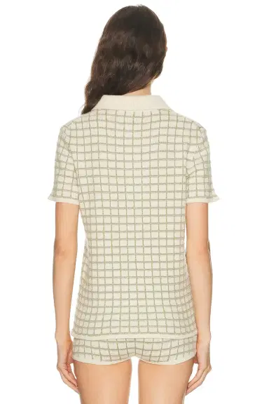 The Elder Statesman Ida Checkered Polo Shirt | Thumbnail 3 The Elder Statesman Ida Checkered Polo Shirt | Thumbnail 3