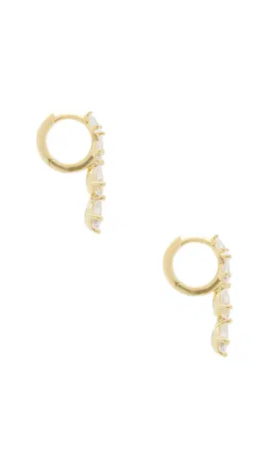 By Adina Eden Teardrop Cz Cascade Huggie Earrings | Thumbnail 2 By Adina Eden Teardrop Cz Cascade Huggie Earrings | Thumbnail 2