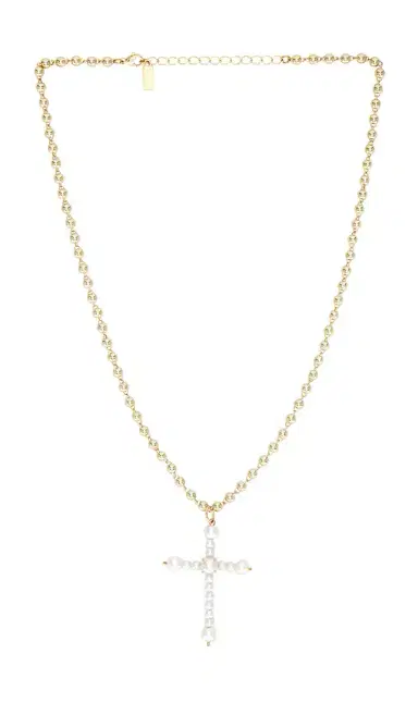 Natalie B Jewelry Charity Pearl Cross Necklace | Thumbnail 1 Natalie B Jewelry Charity Pearl Cross Necklace | Thumbnail 1