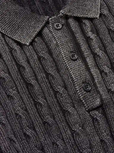 Beams Plus Cable-Knit Cotton Polo Shirt - Men | Thumbnail 4 Beams Plus Cable-Knit Cotton Polo Shirt - Men | Thumbnail 4