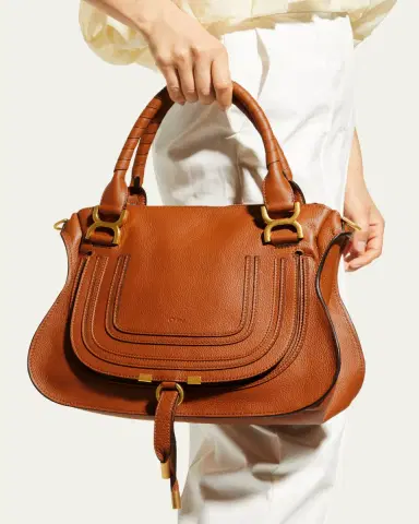 Chloé Marcie Medium Double Carry Satchel Bag in Grained Leather | Thumbnail 6 Chloé Marcie Medium Double Carry Satchel Bag in Grained Leather | Thumbnail 6