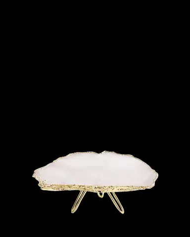 Anna New York Torta Rose Quartz Cake Stand, Gold | Thumbnail 2 Anna New York Torta Rose Quartz Cake Stand, Gold | Thumbnail 2