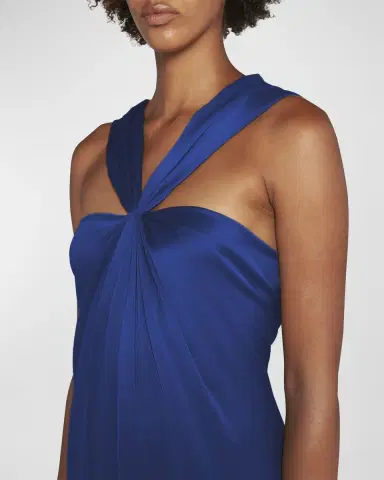 Giorgio Armani Pleated Halter Slit-Hem Silk Gown | Thumbnail 4 Giorgio Armani Pleated Halter Slit-Hem Silk Gown | Thumbnail 4