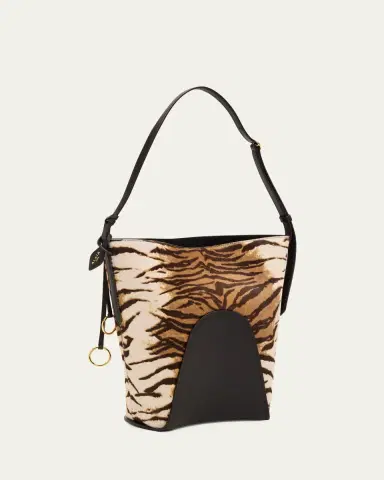 Alaïa Hip Tiger-Print Calfhair Small Bucket Bag | Thumbnail 3 Alaïa Hip Tiger-Print Calfhair Small Bucket Bag | Thumbnail 3