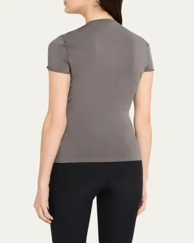 Giorgio Armani Crewneck Ribbed Jersey Tee | Thumbnail 3 Giorgio Armani Crewneck Ribbed Jersey Tee | Thumbnail 3