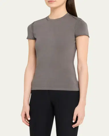 Giorgio Armani Crewneck Ribbed Jersey Tee | Thumbnail 4 Giorgio Armani Crewneck Ribbed Jersey Tee | Thumbnail 4