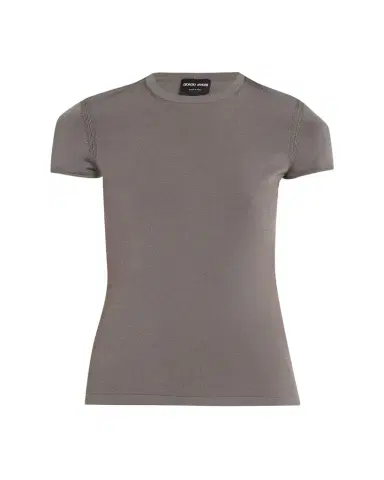 Giorgio Armani Crewneck Ribbed Jersey Tee | Thumbnail 1 Giorgio Armani Crewneck Ribbed Jersey Tee | Thumbnail 1