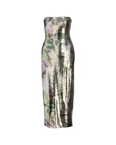 MONIQUE LHUILLIER Floral-Print Sequined Strapless Column Gown | Thumbnail 1 MONIQUE LHUILLIER Floral-Print Sequined Strapless Column Gown | Thumbnail 1