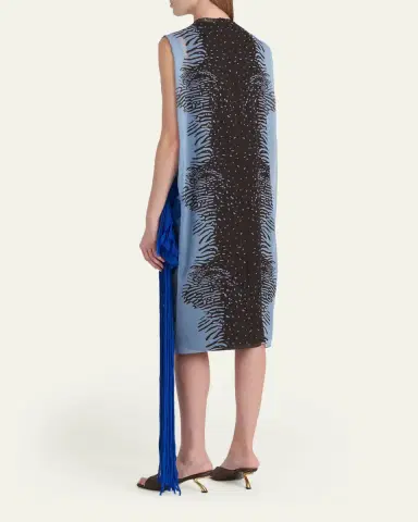 FERRAGAMO Cuttle Fish Print Silk Sleeveless Shift Dress | Thumbnail 3 FERRAGAMO Cuttle Fish Print Silk Sleeveless Shift Dress | Thumbnail 3