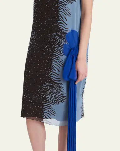 FERRAGAMO Cuttle Fish Print Silk Sleeveless Shift Dress | Thumbnail 5 FERRAGAMO Cuttle Fish Print Silk Sleeveless Shift Dress | Thumbnail 5