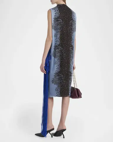 FERRAGAMO Cuttle Fish Print Silk Sleeveless Shift Dress | Thumbnail 7 FERRAGAMO Cuttle Fish Print Silk Sleeveless Shift Dress | Thumbnail 7