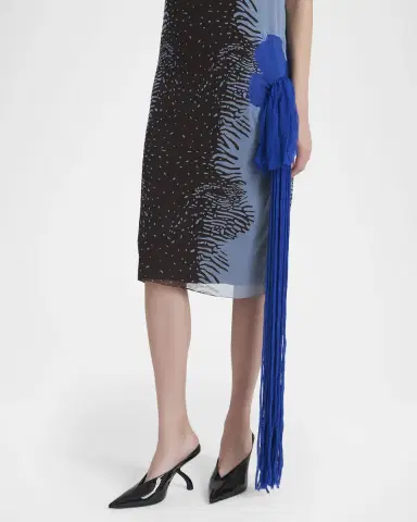 FERRAGAMO Cuttle Fish Print Silk Sleeveless Shift Dress | Thumbnail 9 FERRAGAMO Cuttle Fish Print Silk Sleeveless Shift Dress | Thumbnail 9