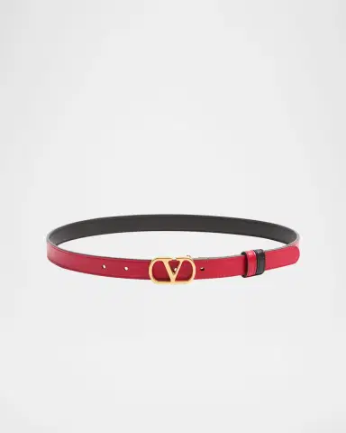 Valentino Garavani VLogo Signature Reversible Calfskin Belt, 30mm | Thumbnail 4 Valentino Garavani VLogo Signature Reversible Calfskin Belt, 30mm | Thumbnail 4