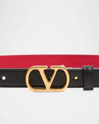 Valentino Garavani VLogo Signature Reversible Calfskin Belt, 30mm | Thumbnail 5 Valentino Garavani VLogo Signature Reversible Calfskin Belt, 30mm | Thumbnail 5