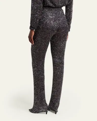 Valentino Garavani Sequined High-Rise Pants | Thumbnail 3 Valentino Garavani Sequined High-Rise Pants | Thumbnail 3