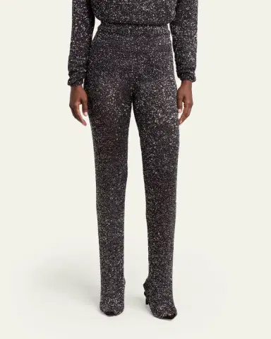 Valentino Garavani Sequined High-Rise Pants | Thumbnail 4 Valentino Garavani Sequined High-Rise Pants | Thumbnail 4