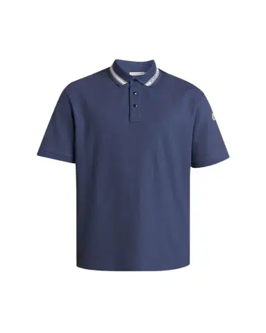 Moncler Men's Stripe-Trim Cotton Pique Polo Shirt | Thumbnail 1 Moncler Men's Stripe-Trim Cotton Pique Polo Shirt | Thumbnail 1