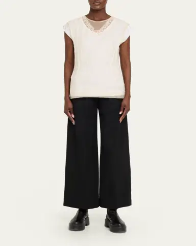 Simone Rocha Layered Liquid Cotton Cap-Sleeve Top | Thumbnail 2 Simone Rocha Layered Liquid Cotton Cap-Sleeve Top | Thumbnail 2