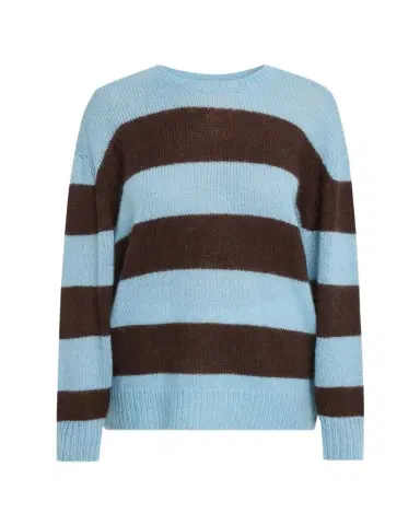 Frame The Fuzzy Stripe Crewneck Sweater | Thumbnail 1 Frame The Fuzzy Stripe Crewneck Sweater | Thumbnail 1
