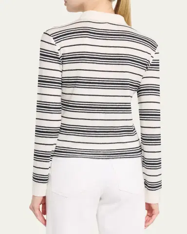 Frame The Stripe Long-Sleeve Polo | Thumbnail 3 Frame The Stripe Long-Sleeve Polo | Thumbnail 3