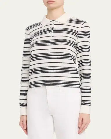 Frame The Stripe Long-Sleeve Polo | Thumbnail 4 Frame The Stripe Long-Sleeve Polo | Thumbnail 4