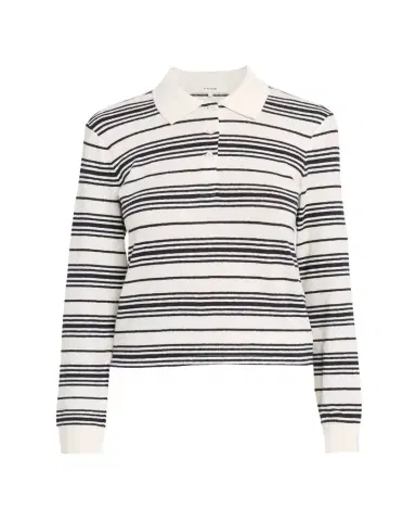 Frame The Stripe Long-Sleeve Polo | Thumbnail 1 Frame The Stripe Long-Sleeve Polo | Thumbnail 1