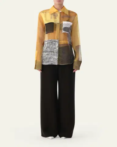 Jason Wu Collection Patchwork Button-Down Shirt | Thumbnail 2 Jason Wu Collection Patchwork Button-Down Shirt | Thumbnail 2