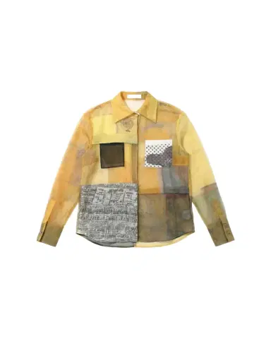 Jason Wu Collection Patchwork Button-Down Shirt | Thumbnail 1 Jason Wu Collection Patchwork Button-Down Shirt | Thumbnail 1