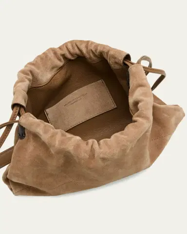 Brunello Cucinelli Suede Drawstring Pouch Bag | Thumbnail 4 Brunello Cucinelli Suede Drawstring Pouch Bag | Thumbnail 4