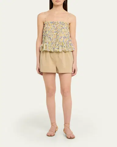 Ulla Johnson Kira Pleated Cotton Shorts | Thumbnail 2 Ulla Johnson Kira Pleated Cotton Shorts | Thumbnail 2