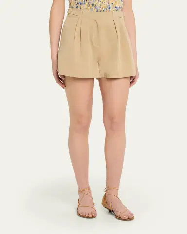 Ulla Johnson Kira Pleated Cotton Shorts | Thumbnail 4 Ulla Johnson Kira Pleated Cotton Shorts | Thumbnail 4