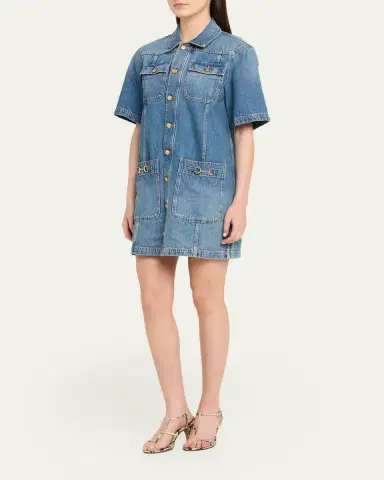 Ulla Johnson Painters Denim Mini Shirtdress | Thumbnail 4 Ulla Johnson Painters Denim Mini Shirtdress | Thumbnail 4