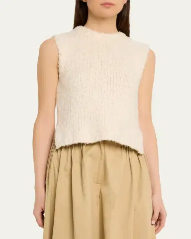 Adam Lippes Gwen Brushed Silk Knit Sleeveless Top | Thumbnail 4 Adam Lippes Gwen Brushed Silk Knit Sleeveless Top | Thumbnail 4
