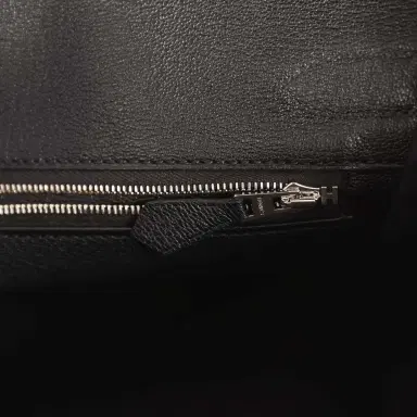 HERMÈS Hermes Birkin 30 Black Matte Porosus Crocodile Palladium Hardware | Thumbnail 9 HERMÈS Hermes Birkin 30 Black Matte Porosus Crocodile Palladium Hardware | Thumbnail 9