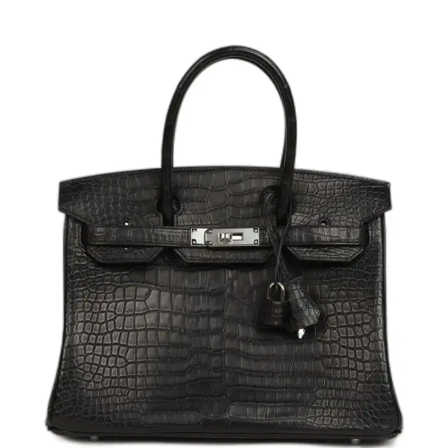 Hermes Birkin 30 Black Matte Porosus Crocodile Palladium Hardware Hermes Birkin 30 Black Matte Porosus Crocodile Palladium Hardware