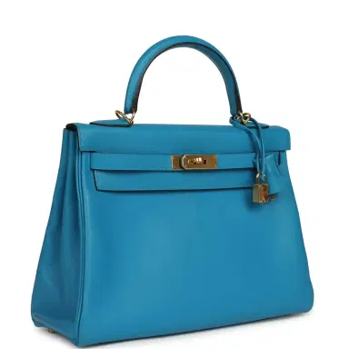 HERMÈS Pre-owned Hermes Kelly Retourne 32 Bleu Zanzibar Evercolor Gold Hardware | Thumbnail 2 HERMÈS Pre-owned Hermes Kelly Retourne 32 Bleu Zanzibar Evercolor Gold Hardware | Thumbnail 2