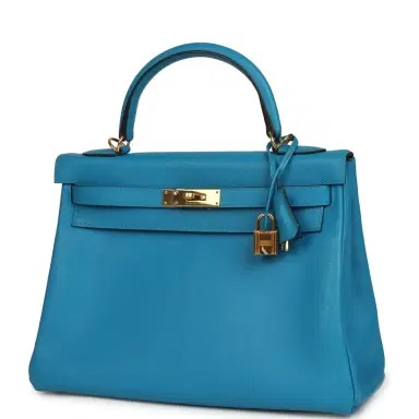 HERMÈS Pre-owned Hermes Kelly Retourne 32 Bleu Zanzibar Evercolor Gold Hardware | Thumbnail 5 HERMÈS Pre-owned Hermes Kelly Retourne 32 Bleu Zanzibar Evercolor Gold Hardware | Thumbnail 5