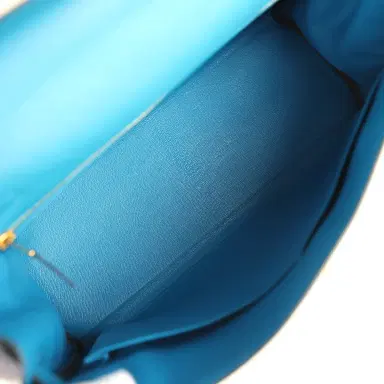 HERMÈS Pre-owned Hermes Kelly Retourne 32 Bleu Zanzibar Evercolor Gold Hardware | Thumbnail 8 HERMÈS Pre-owned Hermes Kelly Retourne 32 Bleu Zanzibar Evercolor Gold Hardware | Thumbnail 8